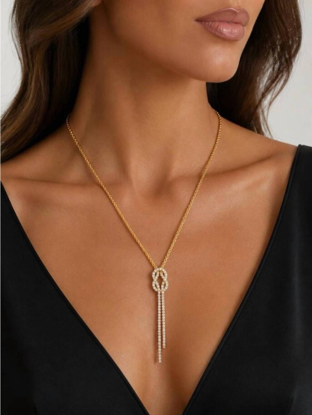 Diamonique Italia 18K Gold Over Silver Popcorn Chain Scarf Lariat Necklace